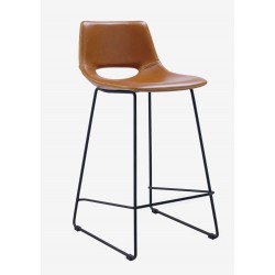 Zigmin - Barstool 65cm in Rust synthetic leather